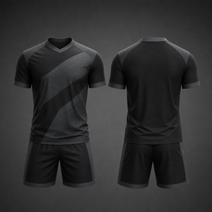 Custom Sublimated <b>Soccer</b> Uniform Set Sleek Black Professional Team Football Kit Lightweight Breathable Training Jersey Shorts - Product Image 1