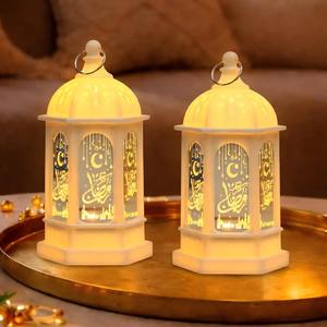 Linterna LED de Ramadán Kareem Eid Mubarak, Lámpara de Mesa Colgante de Metal Islámica, Decoración para el Hogar para Festivales Árabes, Regalo - Product Image 3