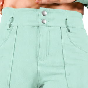 Leggings de equitación para mujer verde menta, de cintura alta, elásticos, con agarre de silicona en todo el asiento, pantalones de equitación para entrenamiento. - Product Image 4