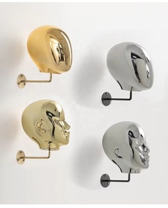 Expositor de Lujo Dorado Ecológico Lavable Personalizado Cromado Independiente Pre-ensamblado para 1 Estante para Cabezas de Maniquí y Sombreros - Product Image 1