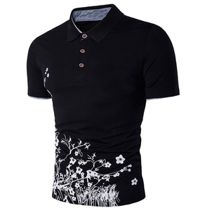 Polo de Manga Corta para Hombre, Color Verde, con Patrón de Abeja Bordado, Ribete en Contraste, Corte Regular, Estilo Preppy, Tela Piqué - Product Image 5