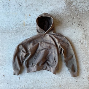 Sudadera con Capucha Oversize Personalizada con Estampado DTG de Alta Calidad para Hombre, Estilo Vintage con Bajo sin Rematar y Diseño de Araña, Venta al por Mayor - Product Image 2