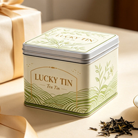 Boîte métallique personnalisée en forme carrée pour bonbons, biscuits, distributeur de capsules de café, boîte à thé de qualité alimentaire