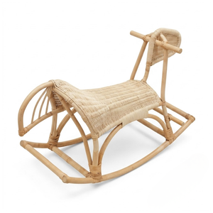 Eco Friendly Natural Rattan <b>Children</b> Rocking Horse Baby & Kids Natural Wicker Toy Rocking <b>Chair</b> For Kids Bedroom School - Product Image 1