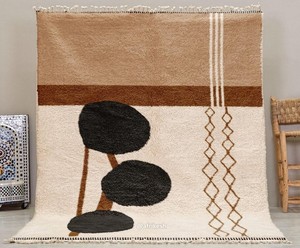 Alfombra Bereber Marroquí Beni Ourain 100% Lana Anudada a Mano – Alfombra Tribal Hecha a Mano, Tamaño Personalizado, Venta al Por Mayor - Product Image 5