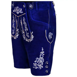 Ensemble de Lederhosen bavarois haut de gamme pour hommes, en cuir de vachette brodé, costume d'Oktoberfest avec OEM - Product Image 4