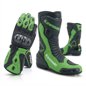 Chaussures et gants de course en cuir pour moto, protection CE, bottes de moto pour piste, équipement de motard professionnel, durable - Product Image 4