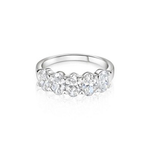 Anillo de Eternidad de Oro Blanco de 14k con Diamante Cultivado en Laboratorio, Corte Ovalado, 1.00 Quilates, Color F, Claridad VS1, Certificado IGI, Joyería de Diamantes CVD - Product Image 1