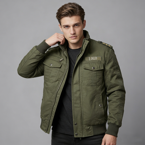 Mens Military Cargo Canvas <b>Jacket</b> Tactical Polyester/Nylon Bomber Workwear Coat Waterproof Hooded Color Block <b>Lightweight</b> Winter - Product Image 3