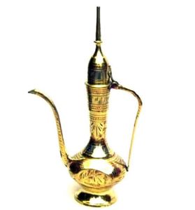 Tetera/Cafetera/Vaso de vino Aftaba de latón antiguo para decoración de mesa - Product Image 1