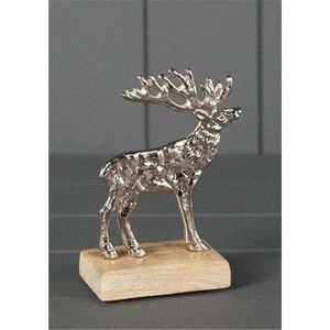 Sculpture Moderne de Renne en Métal avec Base en Bois, Figurine Animale Décorative, Artisanat de Luxe pour la Décoration de Table à Domicile et d'Hôtel, Vente en Gros - Product Image 1