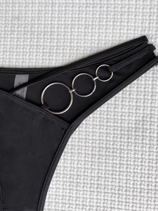 Traje de Baño de Dos Piezas con Cuello Halter para Mujer, Diseño Personalizado de Fábrica con Logotipo Impreso en Anillo Metálico, Venta al Por Mayor - Product Image 6