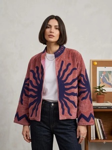 <b>Velvet</b> Suzani <b>Jacket</b> for <b>Women</b> Handmade Deer Embroidered <b>Jacket</b> Boho Floral Coat Statement Festival Wear Artisan Fashion Outwear - Product Image 2