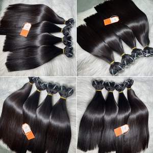 El precio más barato para las extensiones de cabello humano recto de hueso negro natural Cabello virgen crudo de buena calidad - Product Image 6