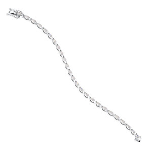 REYES Original Design 925 Sterling <b>Silver</b> Marquise Cut 5.5Ct Moissanite Box Lock Tennis <b>Bracelet</b> Engagement Gift for Her and Him - Product Image 2