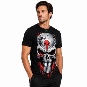T-shirt personnalisé à sublimation avec motif crâne 3D, streetwear pour hommes, col rond, vente en gros, prix d'usine OEM - Product Image 2