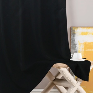 Neela Home Plain 270GSM 100% Polyester Heavyweight Woven Blackout Grommet <b>Curtains</b> Thermal Insulated Window Treatment Panels - Product Image 4
