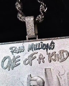Customized Luxury Hip Hop Iced Out Moissanite Letter Name Pendant 925 <b>Silver</b> Pendant Jewelry Rapper Bling Pendant For Men's - Product Image 2