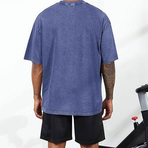 T-shirt 100% coton, fabrication directe d'usine, lavage à l'acide, OEM ODM, sur mesure, manches courtes, vêtements décontractés - Product Image 2