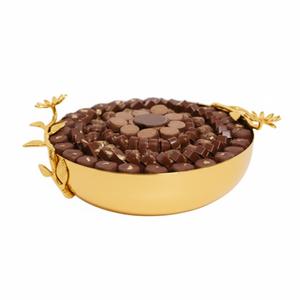 Tazón de Servir de Metal Dorado de Diseño Vintage para Dulces y Postres, Vajilla Moderna Pulida para Hoteles, para Celebraciones de Bodas, Exhibición de Chocolate - Product Image 1