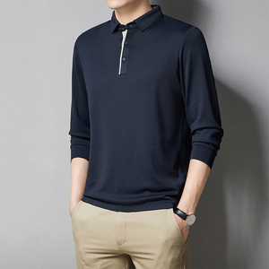 Polo à manches longues pour homme de haute qualité, logo personnalisé, col classique, décontracté, vacances, voyage, streetwear, collection - Product Image 2