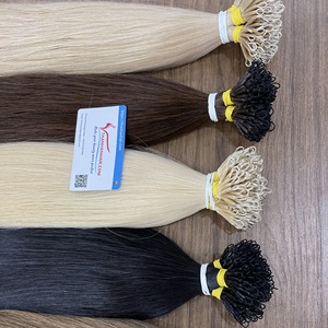 Super Double Drawn Kératine Nano Anneau Droite Extensions de Cheveux Humains Vietnamiens Prix de Gros - Product Image 2