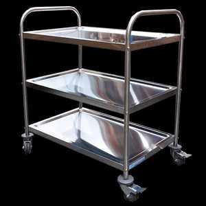 Stainless Steel Hotel <b>Trolley</b> Cart With 3 Shelves For Restaurant Kitchen Catering Use - Product Image 2
