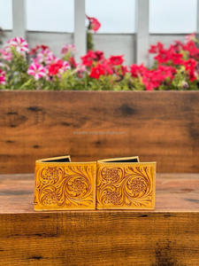 Portefeuille de luxe pour hommes à motif occidental en cuir repoussé à la main longue fermeture éclair mince élégant porte-monnaie cadeau fermeture ouverte Type Offre Spéciale - Product Image 2