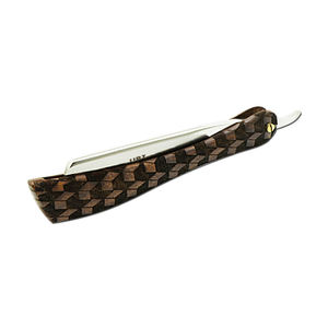 Rasoir droit traditionnel UBI UBI-1211-1 avec manche en bois et lame en acier à haute teneur en carbone, étui inclus, pour le soin de la barbe masculine - Product Image 1