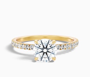 Round Cut Moissanite <b>Ring</b> 925 Sterling <b>Silver</b> White Gold Plated Engagement <b>Ring</b> Classic <b>Solitaire</b> Dainty Minimalist Promise <b>Ring</b> - Product Image 4