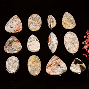 Pierre d'agate Crazy Lace naturelle, taille libre, forme lisse et variée, cabochon, provenant d'un fournisseur de pierres précieuses, prix d'usine en gros, semi-précieuse - Product Image 3