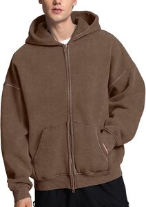 Wholesale <b>Men's</b> Oversized Zip Hoodie Heavyweight Cotton Hooded Sweatshirt Custom Branding Available - Product Image 6