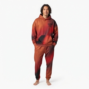 <b>Men</b> Relaxed Fit Sublimated Tracksuit 100% Polyester Drop Shoulder <b>Hoodie</b> And Jogger Set Customized Colors and Logo - Product Image 1