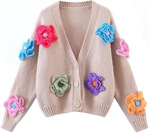 Breathable Sophisticated V-Neck <b>Cardigan</b> Mens Vintage Striped Varsity Knitted Embroidery Sweater for <b>Spring</b> Autumn Season - Product Image 5