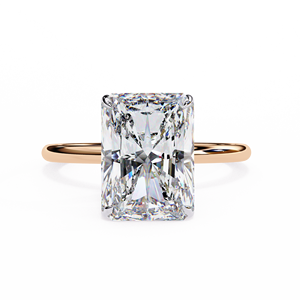 Bague de fiançailles solitaire en diamant de laboratoire taille radiant, sertie de quatre griffes classiques, certifiée IGI, bijoux de luxe pour mariée - Product Image 2
