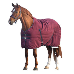 Manta Impermeable Roja para Caballo con Estampado Animal, Cierre de Velcro Completo, Ropa de Montar - Product Image 5