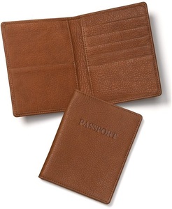 กระเป๋าสตางค์หนังสีน้ำตาลสำหรับเดินทางมีที่ใส่บัตรสำหรับผู้ชายและผู้หญิงพร้อมช่องใส่หนังสือเดินทาง - Product Image 2