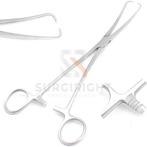 Pince à tenacules double courbée de 9,5 pouces en acier inoxydable, instrument chirurgical gynécologique pour la préhension cervicale par SurgiRight - Product Image 5