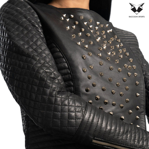 Premium Handmade Good Selling New Arrival OEM ODM Service Urban Style High-Quality Genuine Leather Slim Fit Studded <b>Jackets</b> - Product Image 5