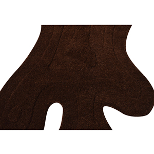 Tapis d'appoint de luxe en laine tuftée à la main, abstrait minimaliste, beige chaud, avec contour sculpté en relief à 4 niveaux, irrégulier - Product Image 4