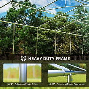 16FT X 32FT Heavy-Duty Large Wedding <b>Tent</b> Outdoor Carport Garage Party <b>Canopy</b> Patio Gazebo Sidewall Gray Color Made Polyester - Product Image 4