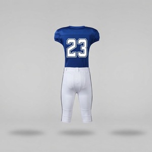 Uniformes de football américain, maillot bleu, pantalon blanc, numéro 23, polyester respirant, homme adulte, design personnalisé - Product Image 4