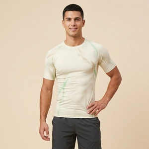OEM Custom <b>Mens</b> Half Sleeve Compression Fitness Shirt <b>Stretch</b> Athletic Gym Workout Performance Apparel - Product Image 1