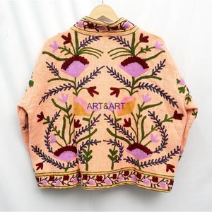 Veste d'hiver brodée à la main en fleurs, style TNT Suzani, col mandarin, pour femme, doublure en coton respirant, vente en gros - Product Image 4