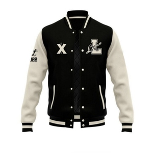 Veste bomber varsity en molleton avec broderie de roses en laine 100% pour homme, personnalisable OEM pour l'hiver - Product Image 1