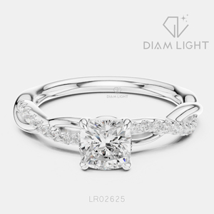 Bague de fiançailles en diamant de laboratoire taille coussin 0,70 carat, or blanc 14 carats, bague de mariage, bijoux fins, certifiée IGI - Product Image 1