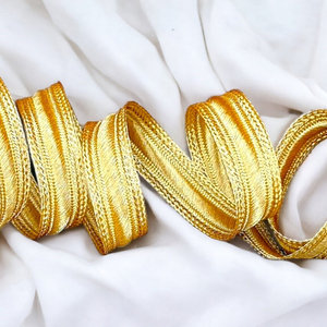 Top Quality 20mm Gold <b>Ribbon</b> Braid Vintage Ethnic Sfifa Lace with Metallic Thread Embroidery Trim Custom Made Metallic Braids - Product Image 6