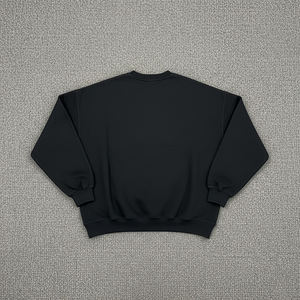 Sudadera de cuello redondo para hombre, 400 g/m², algodón grueso, forro polar, color gris oscuro, sudadera básica de fábrica, MOQ bajo. - Product Image 5