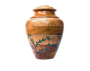 Customized Mango Wood Urn <b>Box</b> Beautifully Engraved Metal Cremation Urn <b>for</b> Human & <b>Pet</b> <b>Ashes</b> Direct From India - Product Image 2
