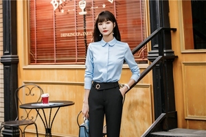 Blusas de Oficina para Mujer, Diseño Moderno, Estampado Sólido, Camisas de Negocios para Oficina, Estilo Formal, Tallas Grandes para Primavera - Product Image 4